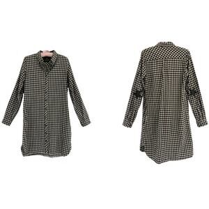 Maison Scotch Black & White Gingham Plaid Button Front Dress